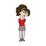 cartoon pretty girl tilting head N11