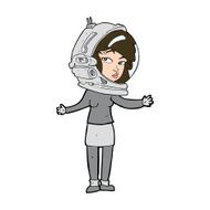 cartoon woman wearing astronaut helmet N11