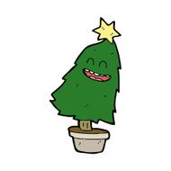 cartoon dancing christmas tree N19