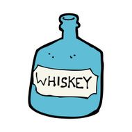 cartoon old whiskey bottle N12