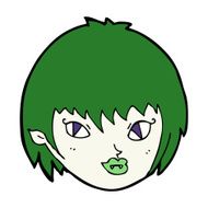 cartoon vampire girl face N11