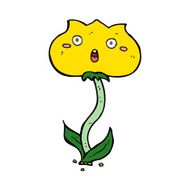 cartoon shocked flower N10