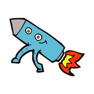 cartoon happy rocket N11