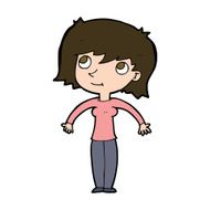 cartoon woman shrugging N59