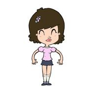 cartoon happy pretty woman N11