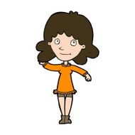 cartoon friendly woman waving N51