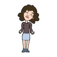 cartoon woman shrugging shoulders N493