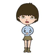 cartoon woman waiting patiently N11