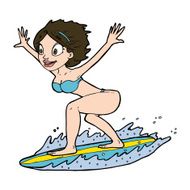 Cartoon Surfer Girl N23