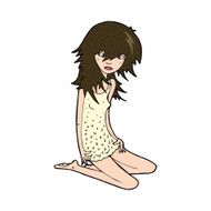 cartoon pretty girl N108