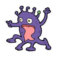 cartoon weird little alien N21
