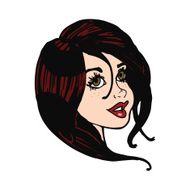 cartoon pretty female face N99