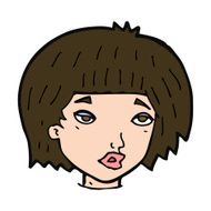 cartoon bored looking woman N12