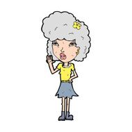 Cartoon Woman Waving N347