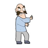 cartoon angry old man N157