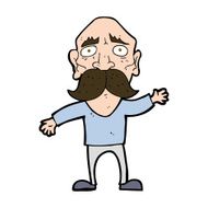 cartoon worried old man N21