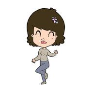 cartoon pretty woman dancing N20