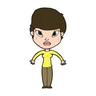 cartoon woman shrugging shoulders N495
