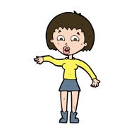 cartoon surprised woman N250