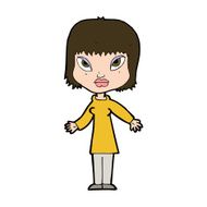 cartoon woman with open arms N101