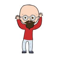 cartoon stressed bald man N11