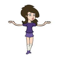 cartoon confused pretty girl N10