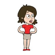 cartoon woman with hands on hips N224