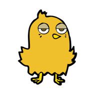 cartoon bored bird N11
