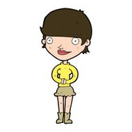 cartoon friendly woman N72