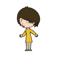 cartoon woman shrugging shoulders N497