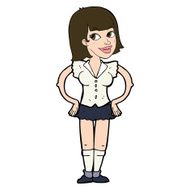 cartoon woman with hands on hips N225