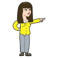 cartoon pretty woman pointing N42