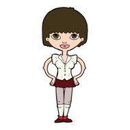 cartoon woman with hands on hips N226