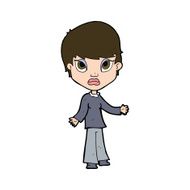 cartoon woman shrugging shoulders N499