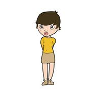 cartoon shy woman N52