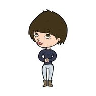cartoon woman considering N10