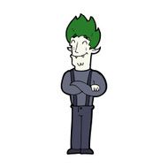cartoon happy vampire man N31