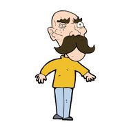 cartoon angry old man N158