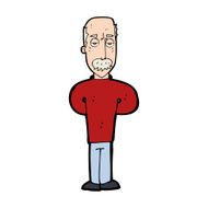 cartoon annoyed balding man N11