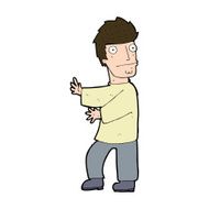 cartoon nervous man N157