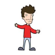 cartoon nervous man N158