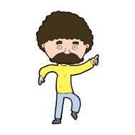 cartoon seventies style man disco dancing N11