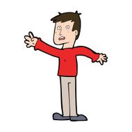 cartoon worried man reaching N21