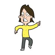 cartoon worried man pointing N31