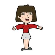 cartoon excited woman N139