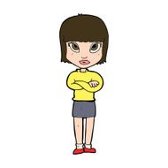 cartoon woman with crossed arms N49