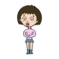 cartoon bored woman waiting N9