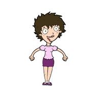 cartoon excited woman N141