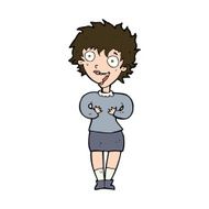 cartoon excited woman N142