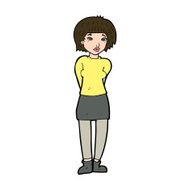 cartoon shy woman N53